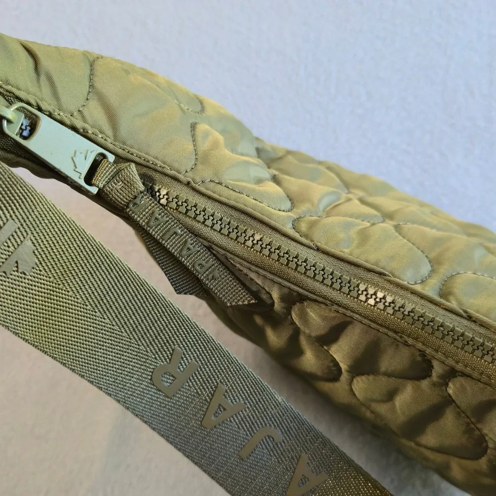 Pajar Canada Hobo Bag Womens Large Olive Green Quilted Puffer‎ Nylon Logo Strap